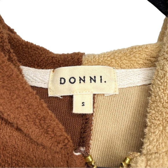 Donni Tan Brown Brushed Terry Duo Zip Up Hoodie - Small - Picture 6 of 12